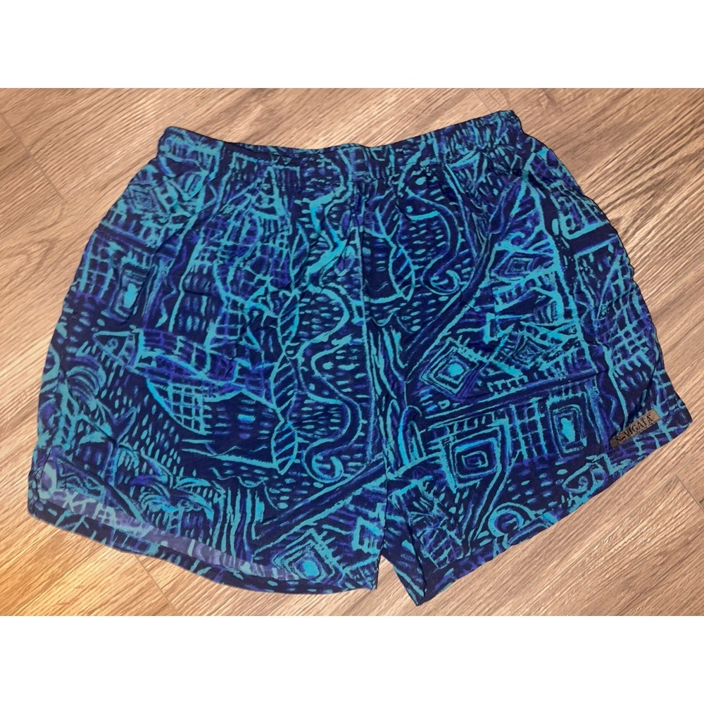 Vintage Y2K Bugle Boy Blue 90s Vibe Retro Lined Swim Trunks Men's sz Medium